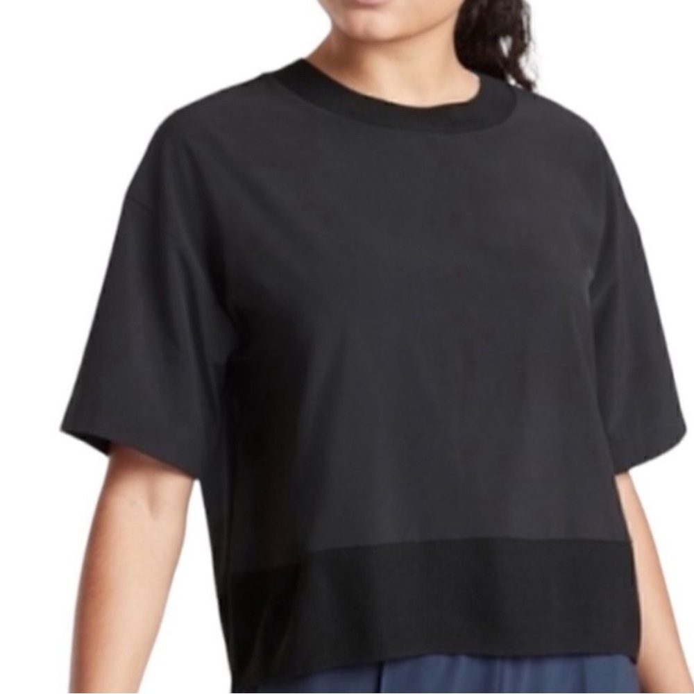 Athleta Black Short-Sleeve Boxy Tee